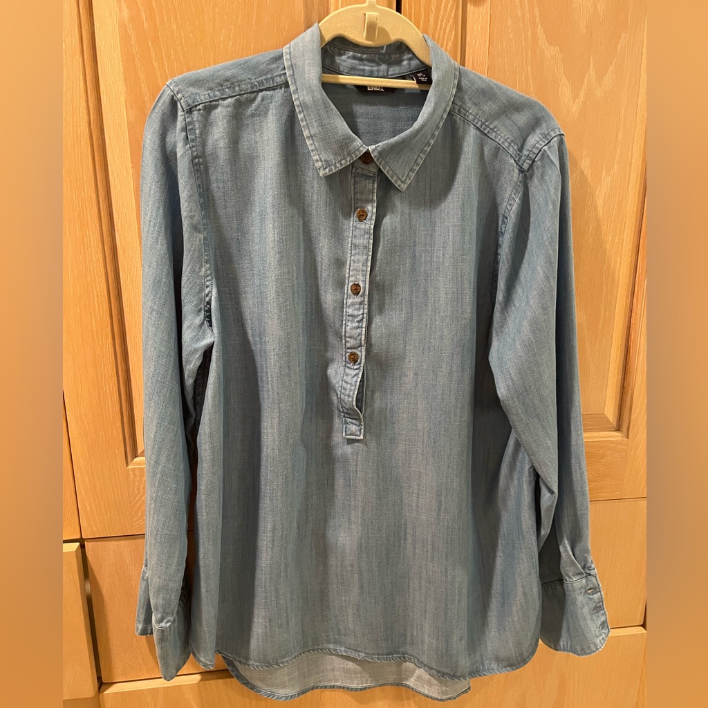 Lands' End Chambray Denim Tunic Top